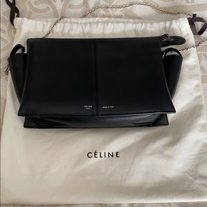 Celine trifold clutch with chain and dust bag auth